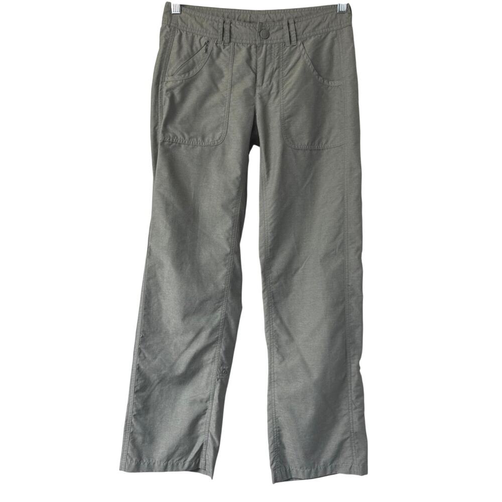 The North Face Hiking Pants Womens Size 0 Green-Gray Roll Up Leg Horizon 2.0 EUC